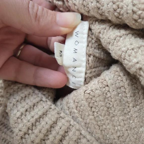 Women's Cream Turtleneck Sweater - Picture 4 of 5